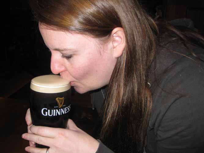 Drinking a lot of Guinness in Dublin 