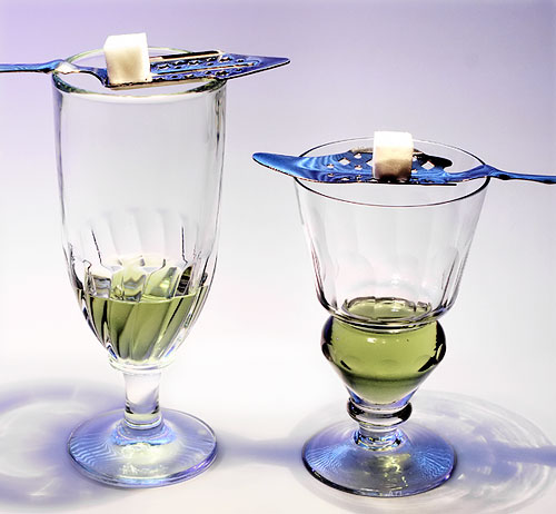 Glasses of absinthe