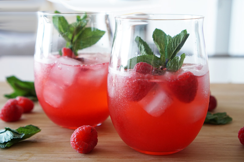 Raspberry Gin Fizz Cocktail