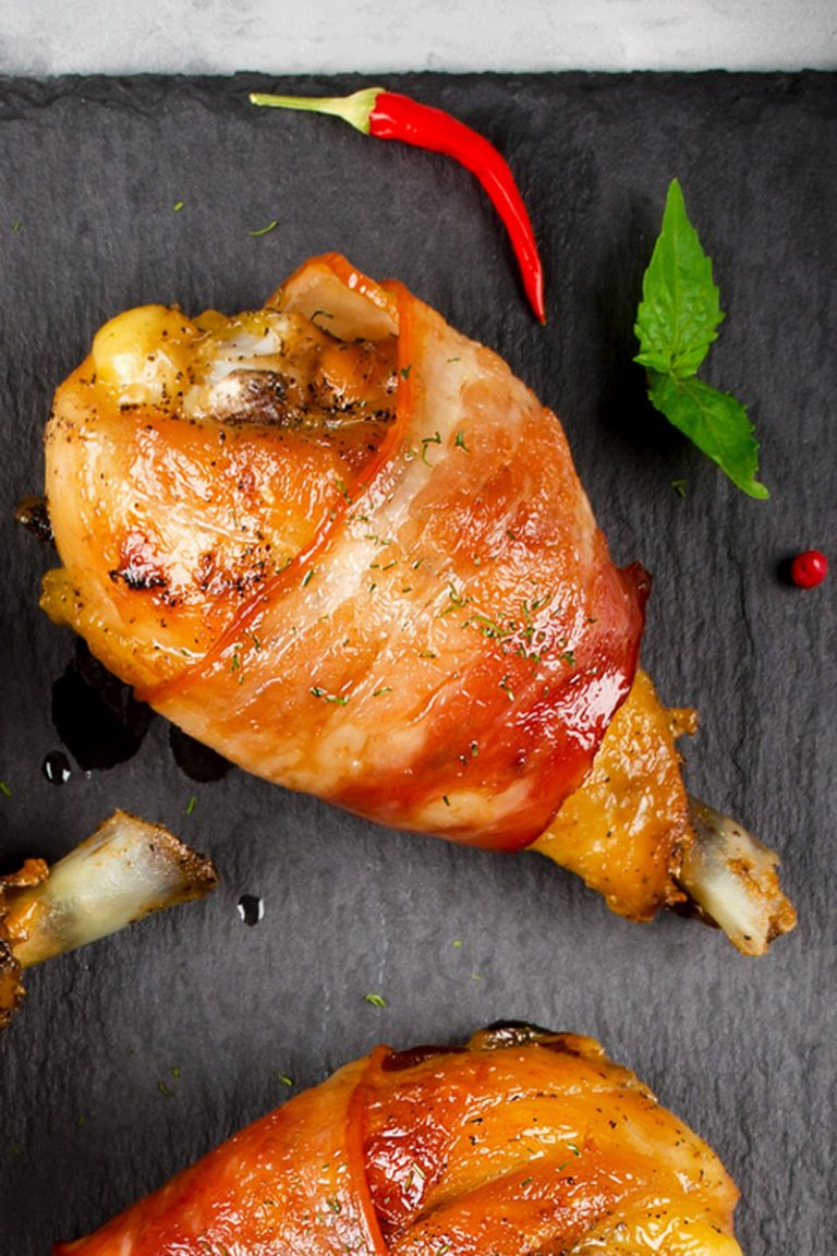Bacon-Wrapped Chicken Legs - Savored Sips