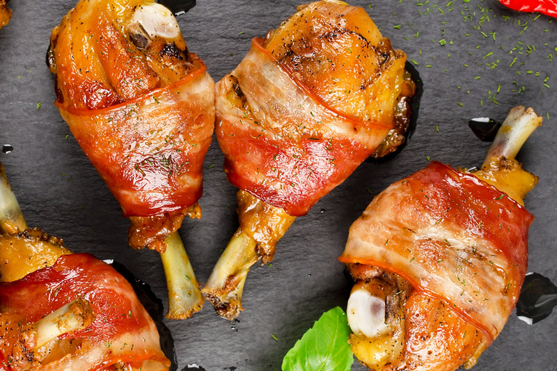 Bacon-Wrapped Chicken Legs