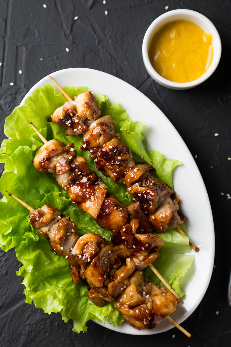 Grilled Teriyaki Chicken Skewers Recipe - Appetizer Addiction