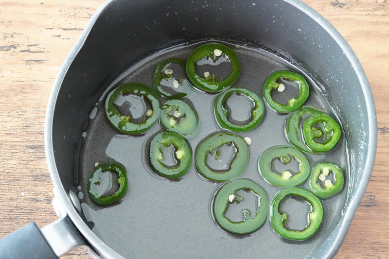 simple syrup and jalapenos