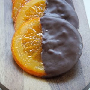 Chocolate dipped orange slice