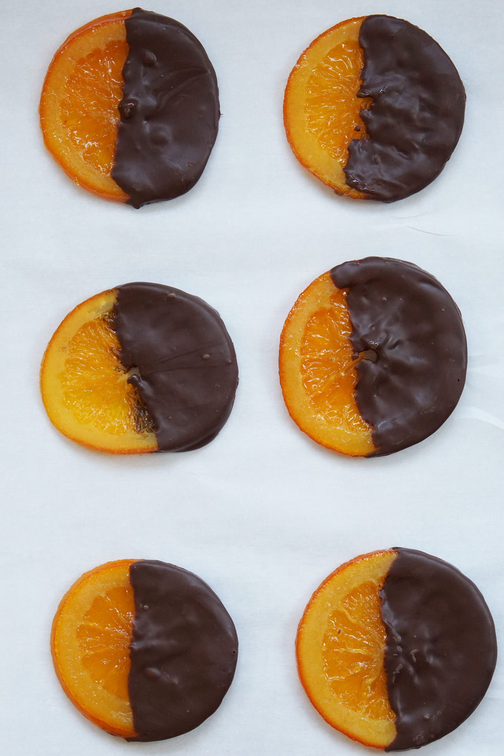 Chocolate dipped orange slices
