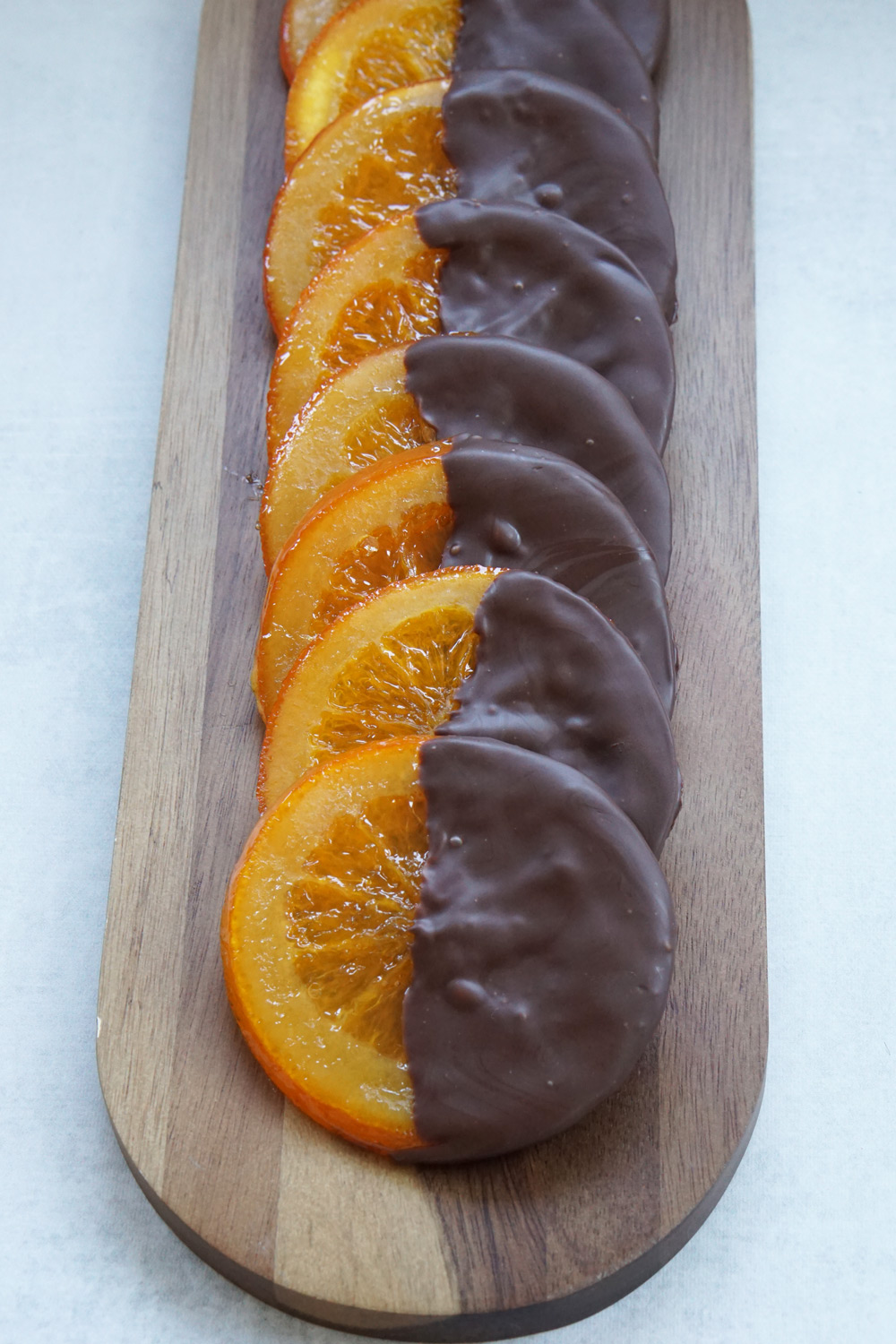 Chocolate dipped orange slices