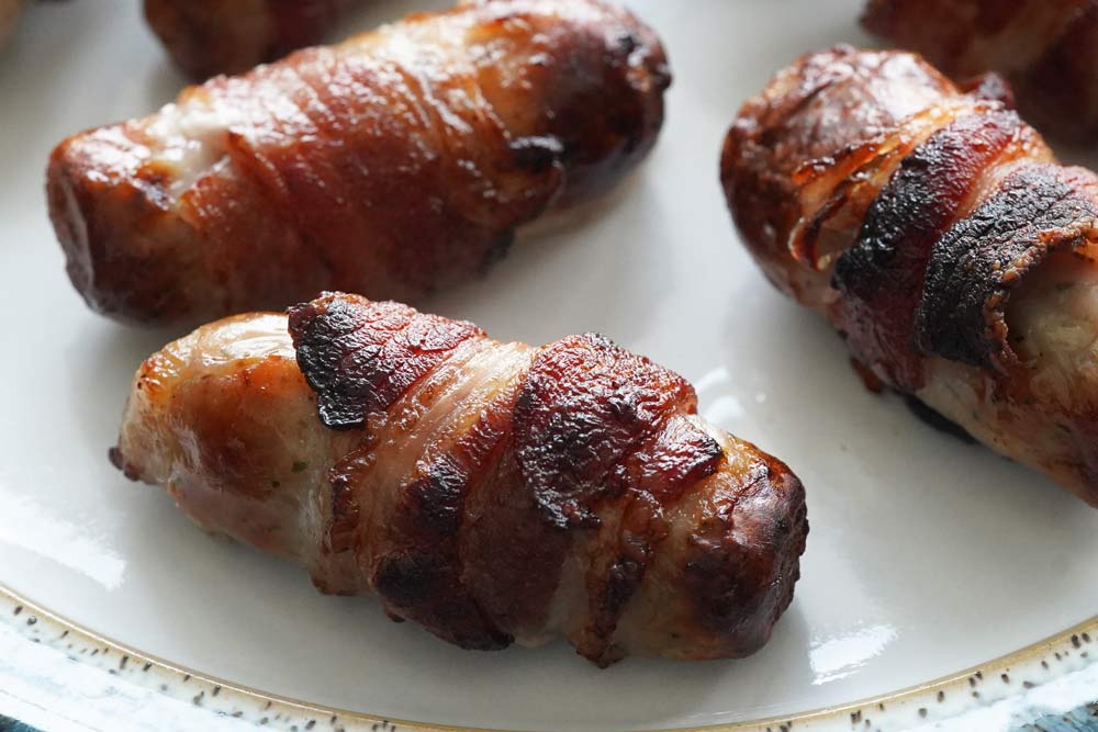 bacon wrapped sausages