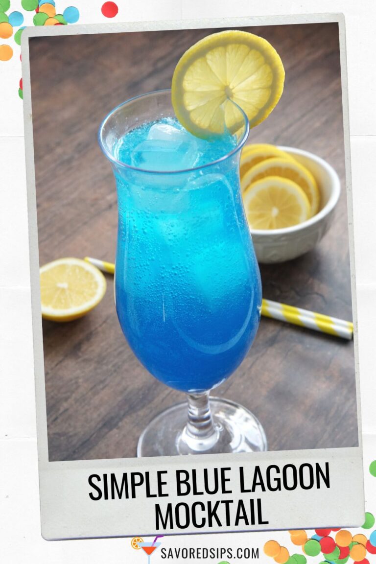 Simple Blue Lagoon Mocktail Savored Sips