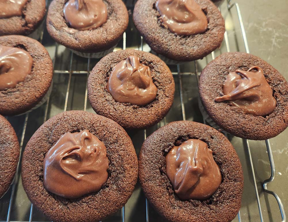 Guinness cupcakes with ganache in the middle
