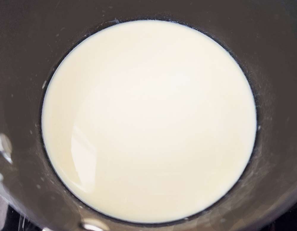 saucepan with warming milk
