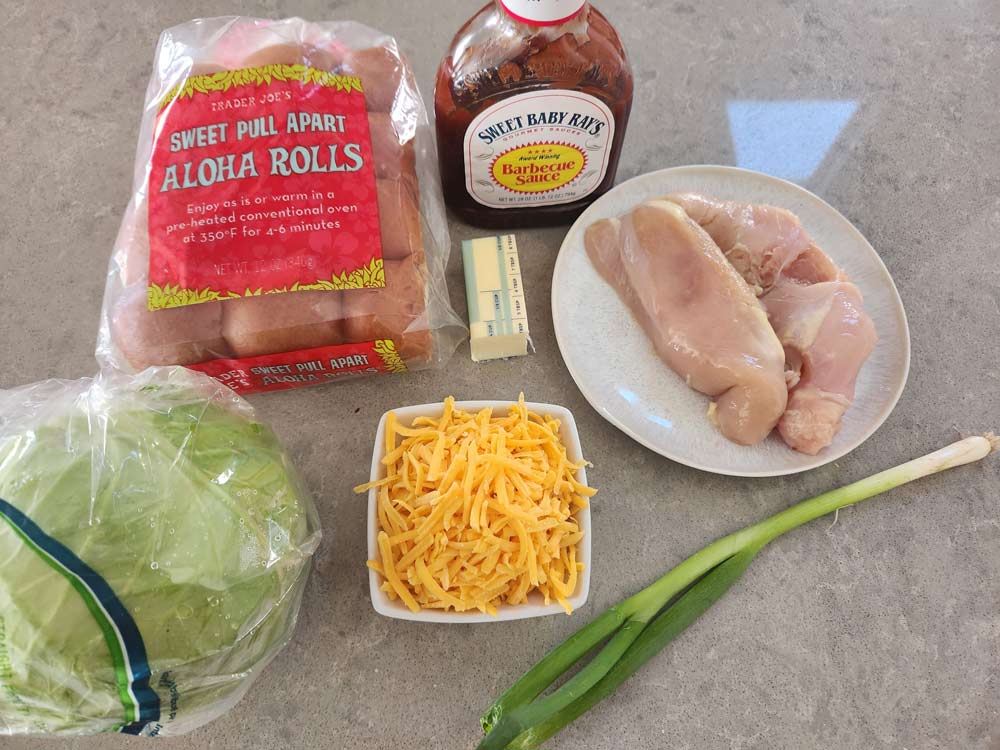 Ingredients for shredded BBQ chicken sliders