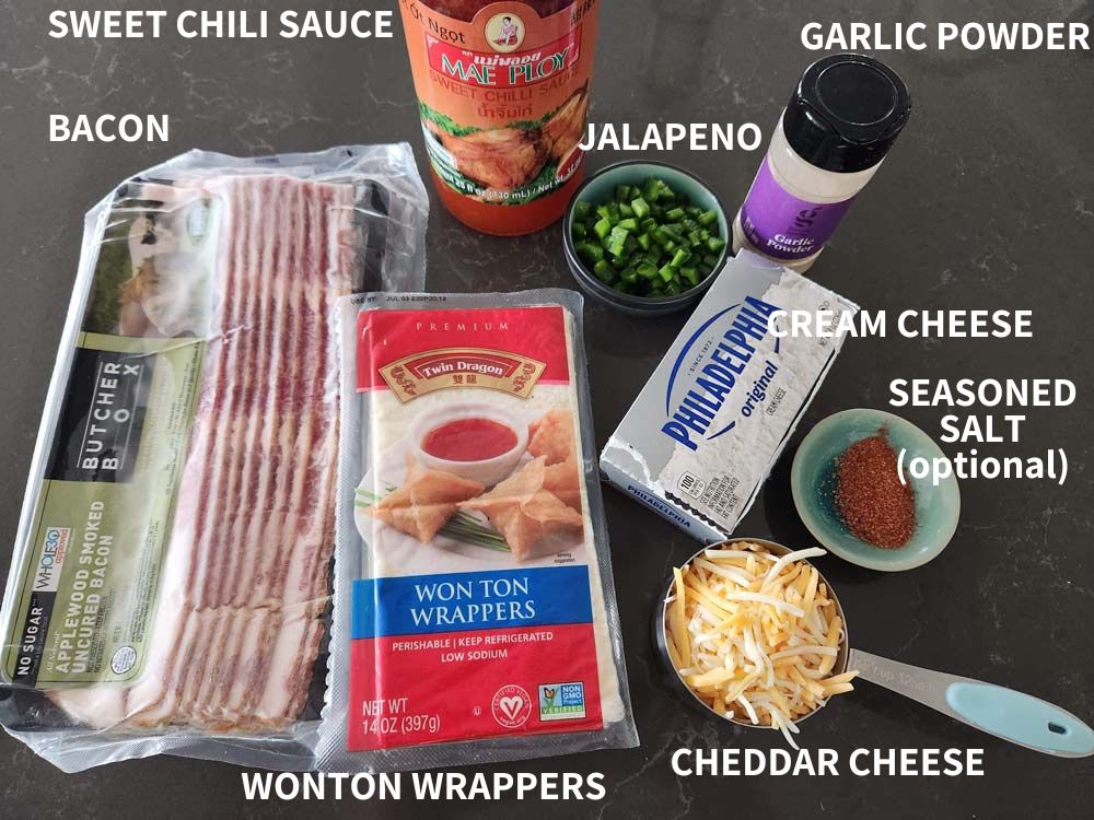 Ingredients for jalapeno popper wontons