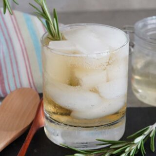 A drink using rosemary simple syrup