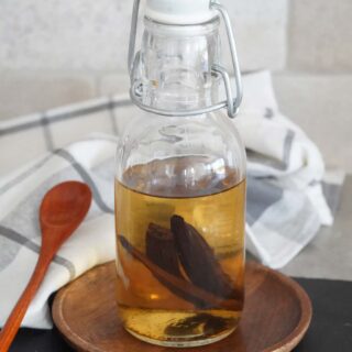 Vanilla simple syrup in a jar