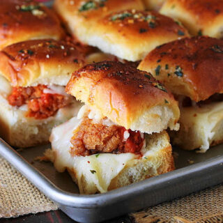 Chicken Parmesan Sliders on Baking Pan Image203
