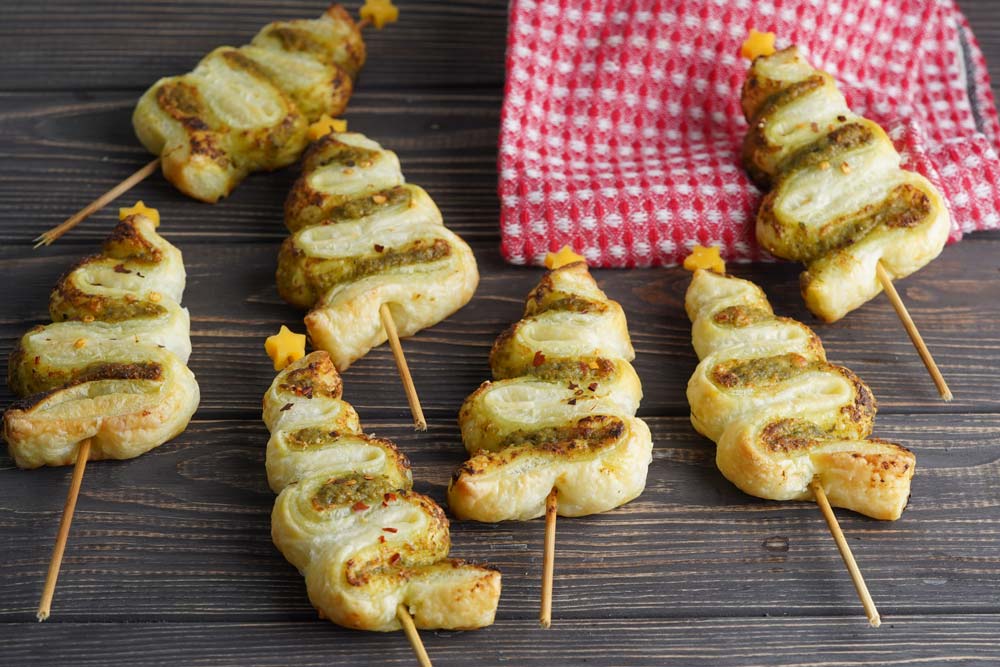Puff pastry christmas tree appetizers