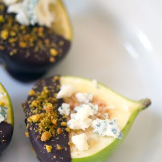 Dark Chocolate Dipped Figs with Gorgonzola Featured