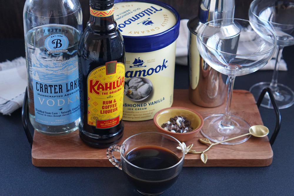 Ingredients for Espresso Martini Affogatos