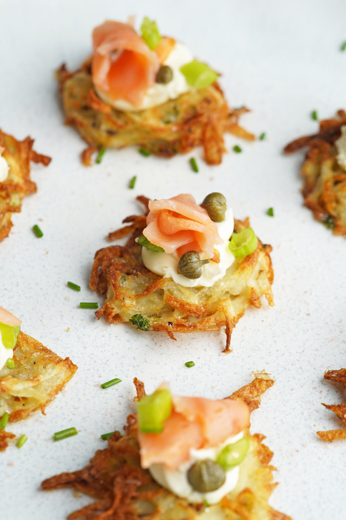 Potato rosti smoked salmon bites
Potato rosti canapes