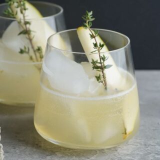 Spiced pear rum cocktail
