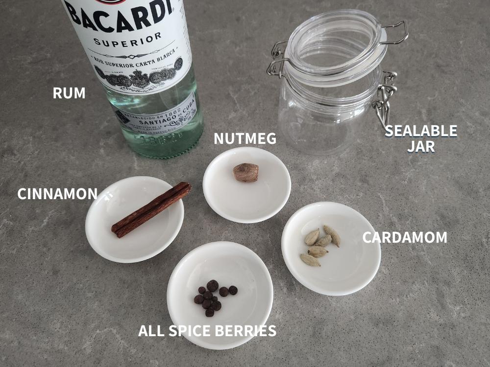 Ingredients for infusing the rum