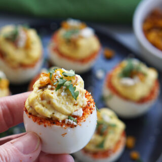 Mexican street corn deviled eggs