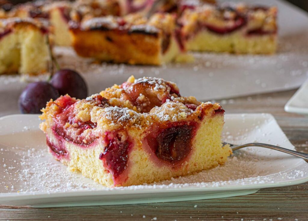Plum crumble cake