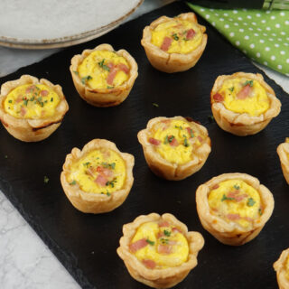 Mini ham and cheese quiches