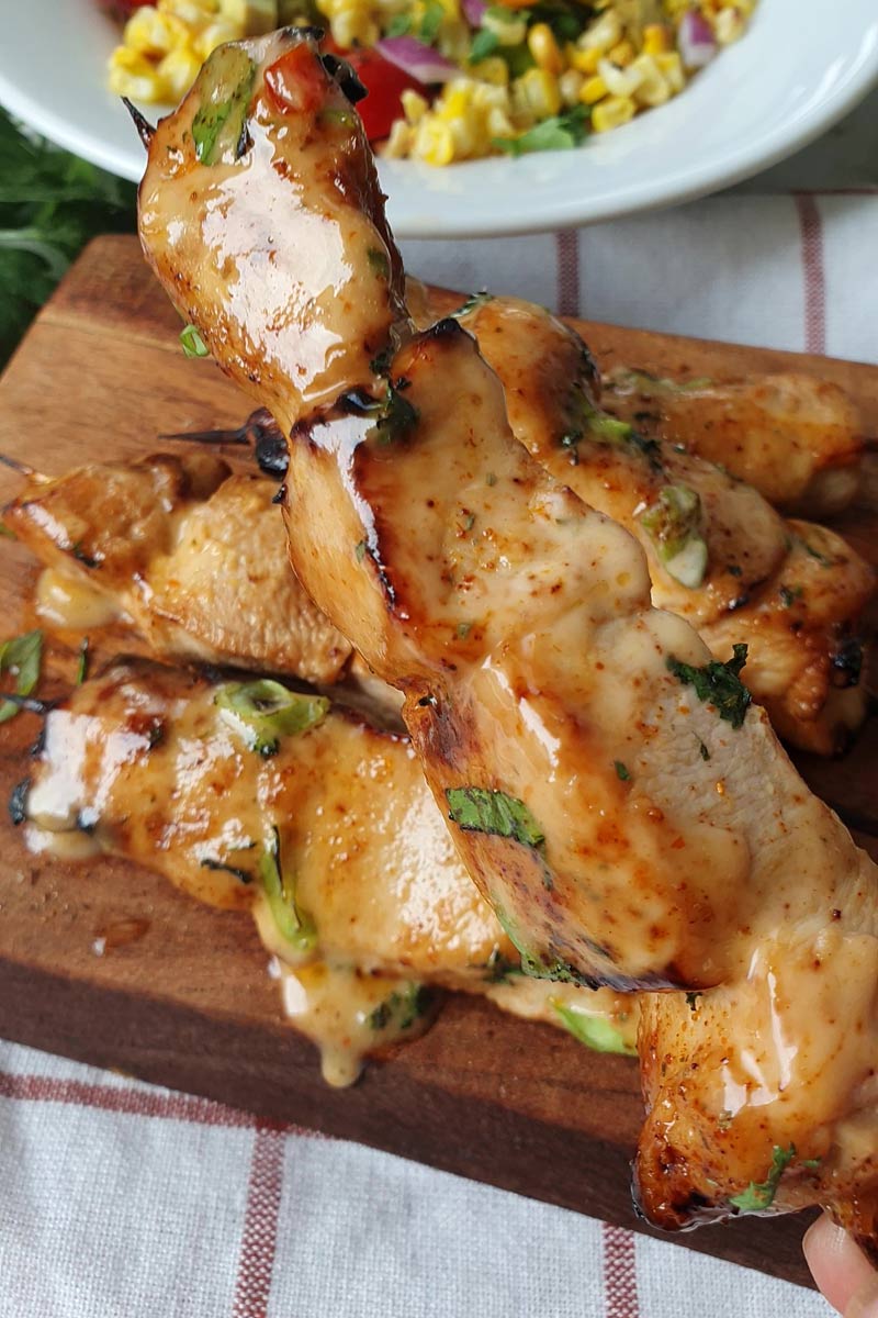 bang bang chicken skewers