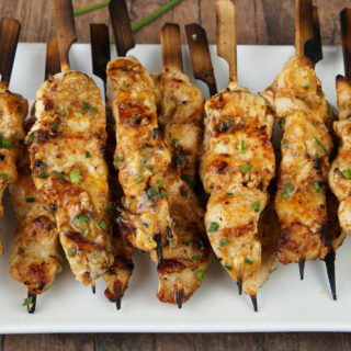 Cowboy butter chicken skewers