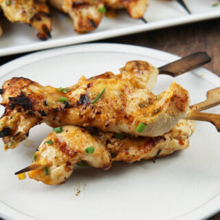 Cowboy butter chicken skewers