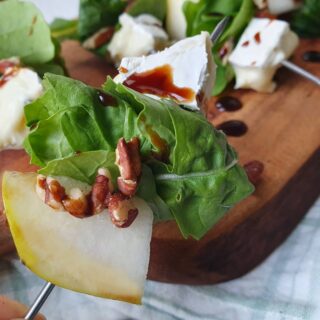 pear & brie salad skewers