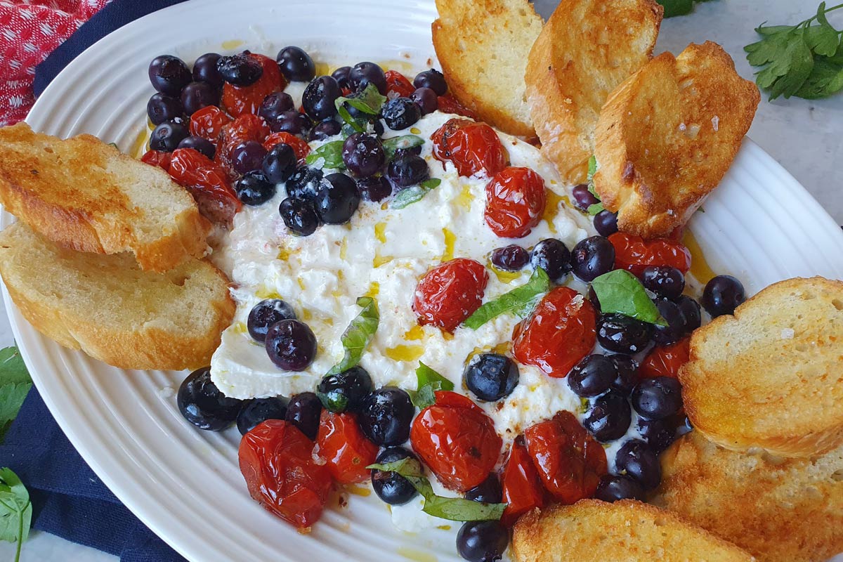 Red White & Pickled Blueberry Burrata