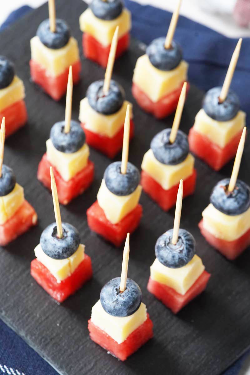 watermelon blueberry skewers