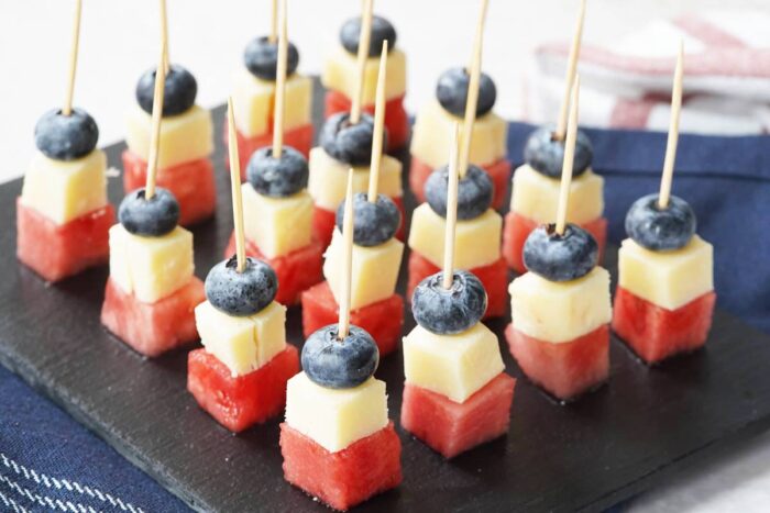 watermelon blueberry skewers