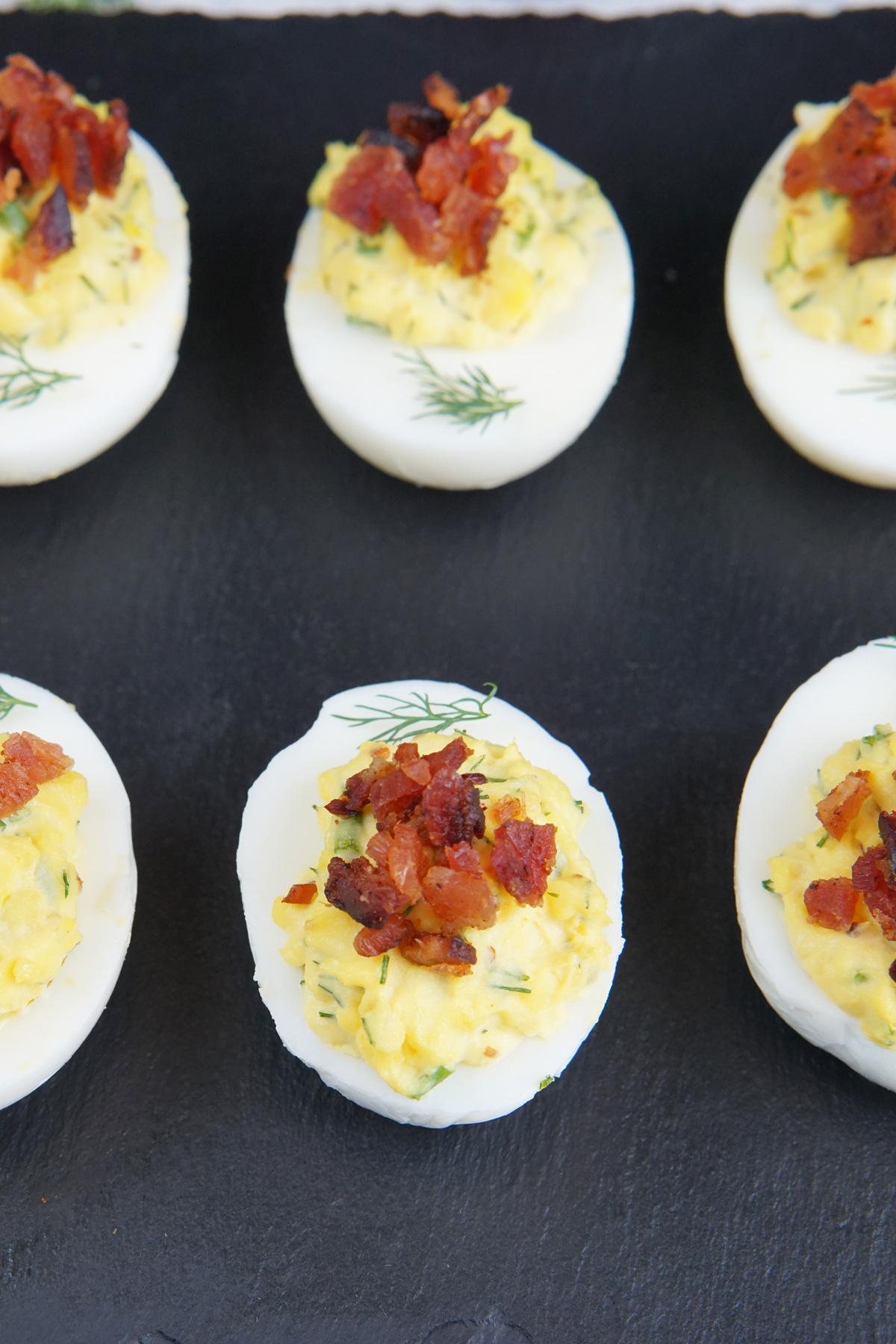 Deviled eggs with bacon