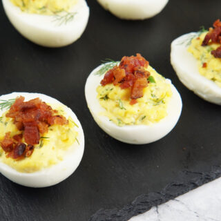 Deviled eggs with bacon
