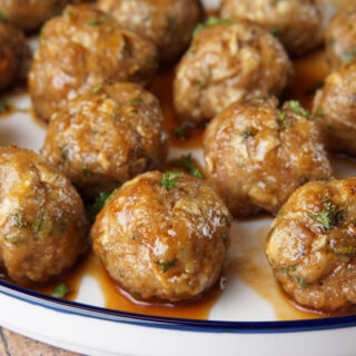 Pork meatballs with apple cider glaze