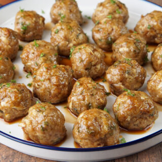 Pork meatballs with apple cider glaze