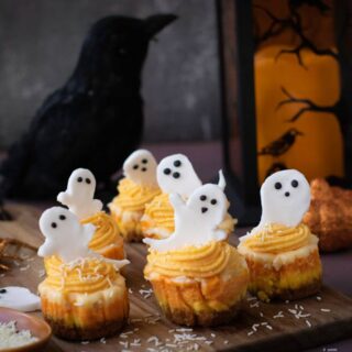 Candy corn cheesecakes