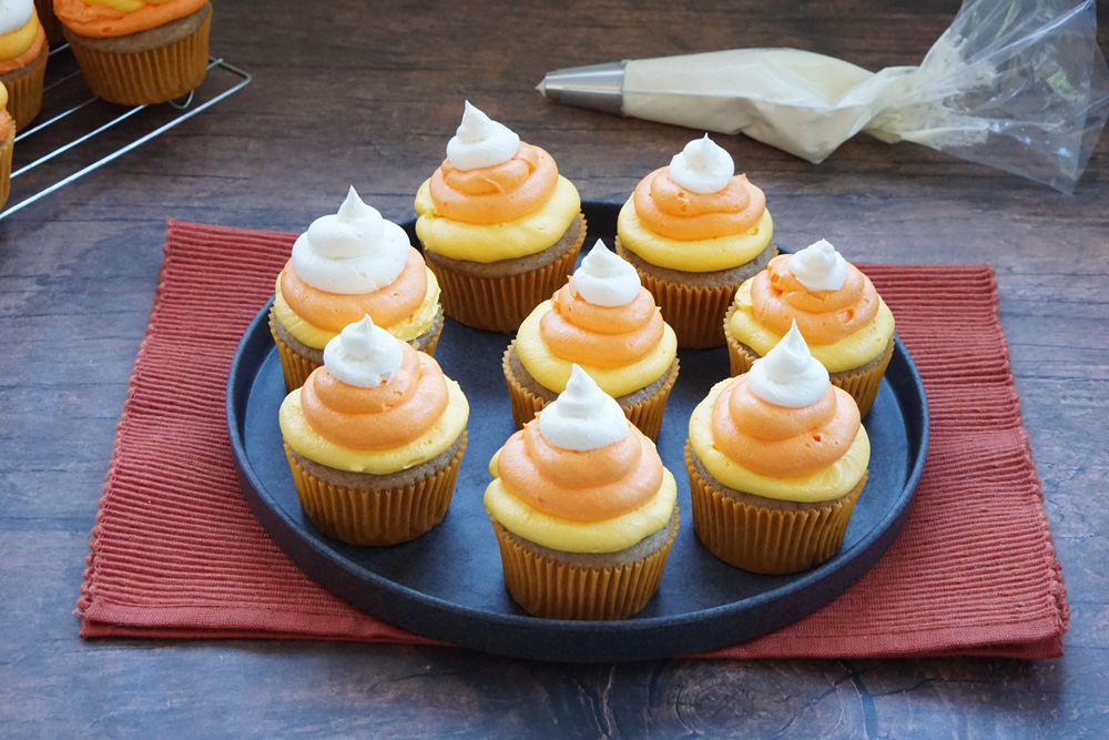 candy corn cupcakes