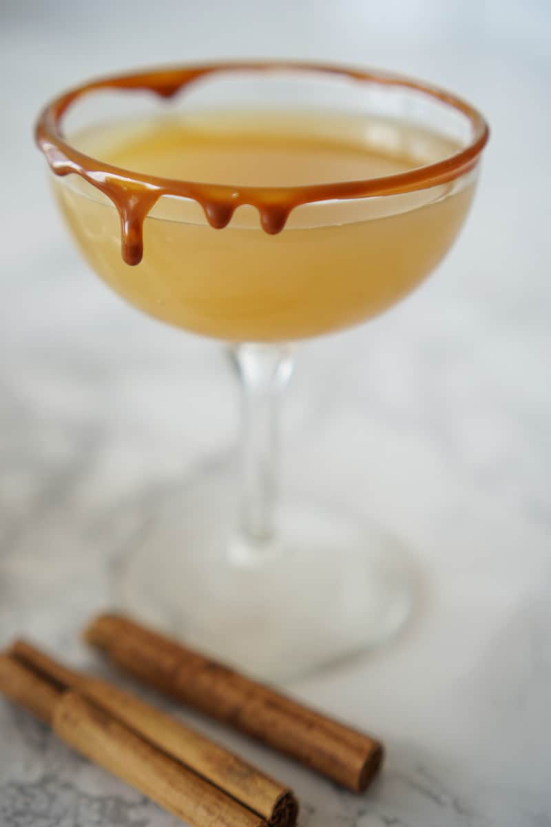 caramel apple spiced rum cocktail