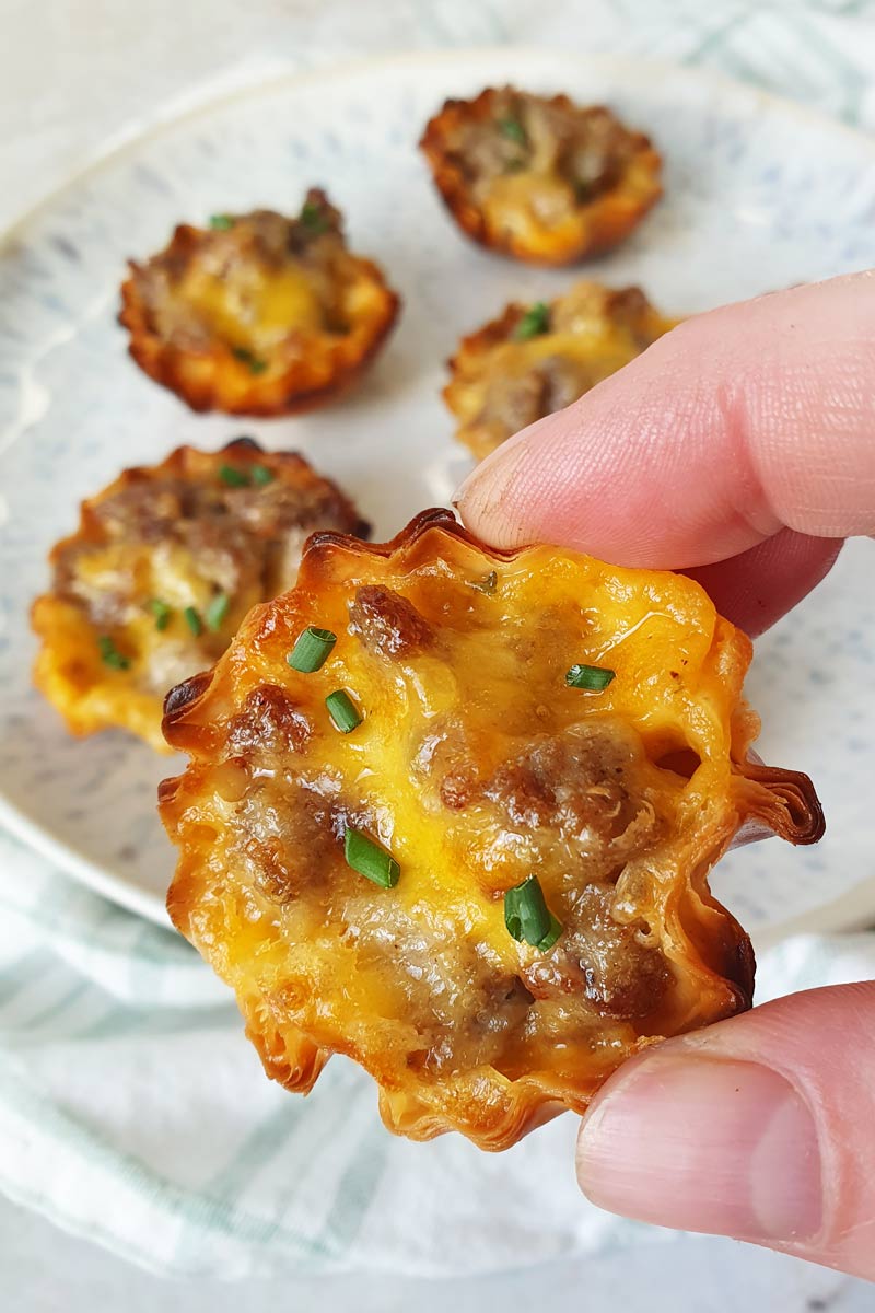 Sausage & Cheese Phyllo Cups