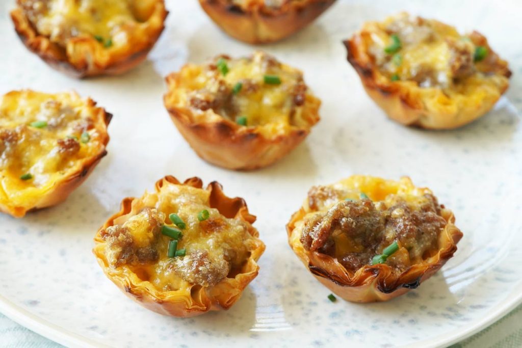 Sausage & Cheese Phyllo Cups