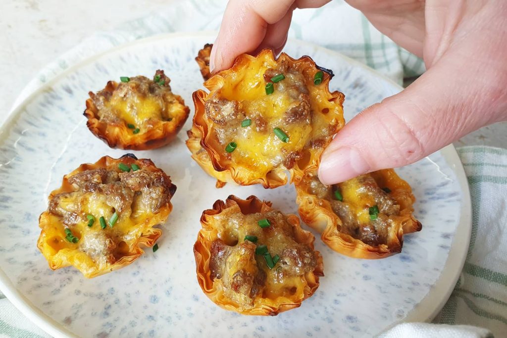 sausage cheese phyllo cups w4