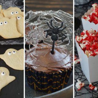 Ghost cookies, Spider web cupcakes, and blood red popcorn