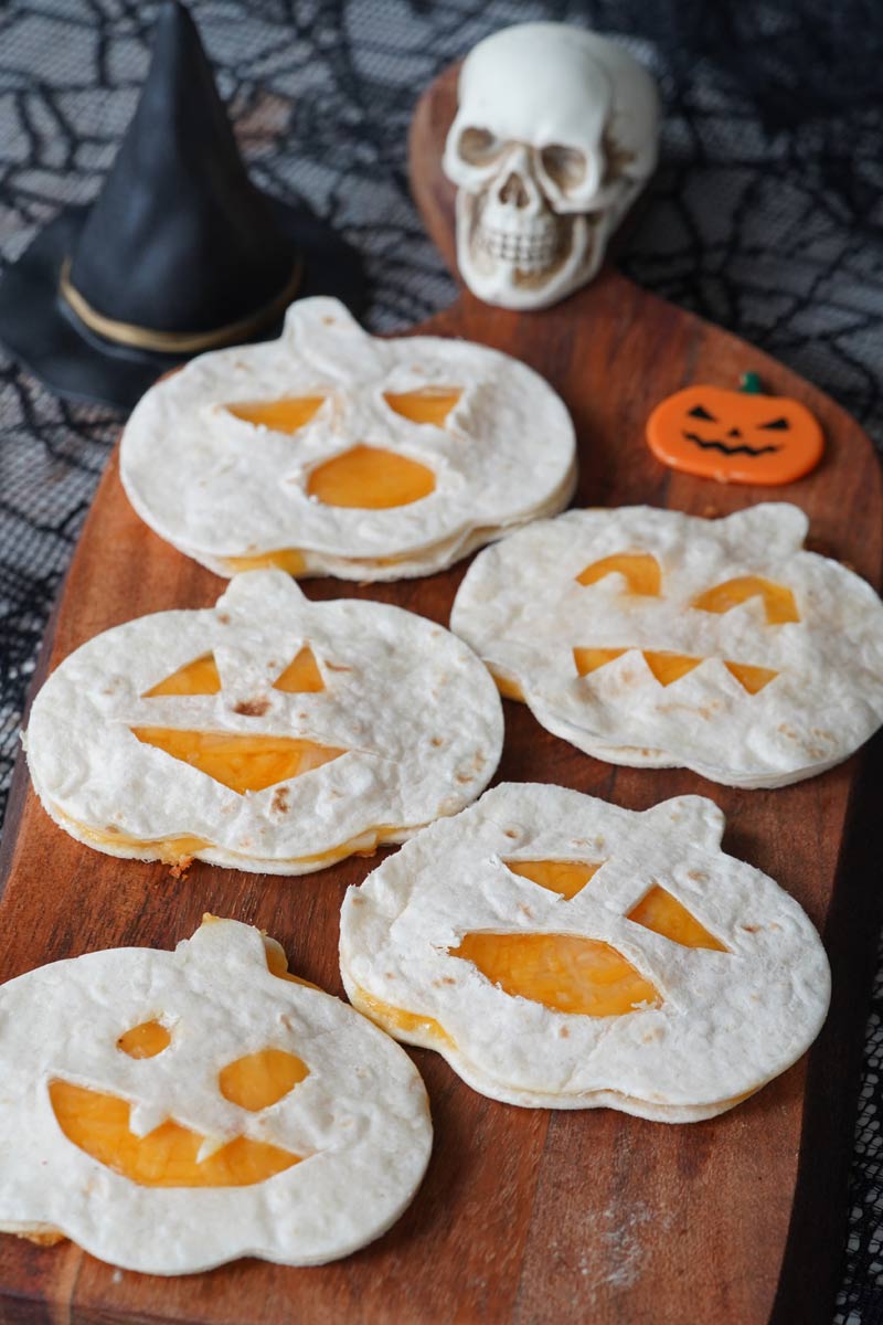 Jack O'Lantern Quesadillas