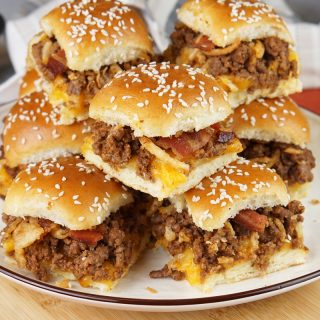 BBQ bacon cheeseburger sliders