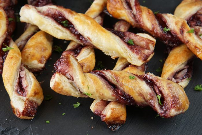 Blackberry goat cheese twists