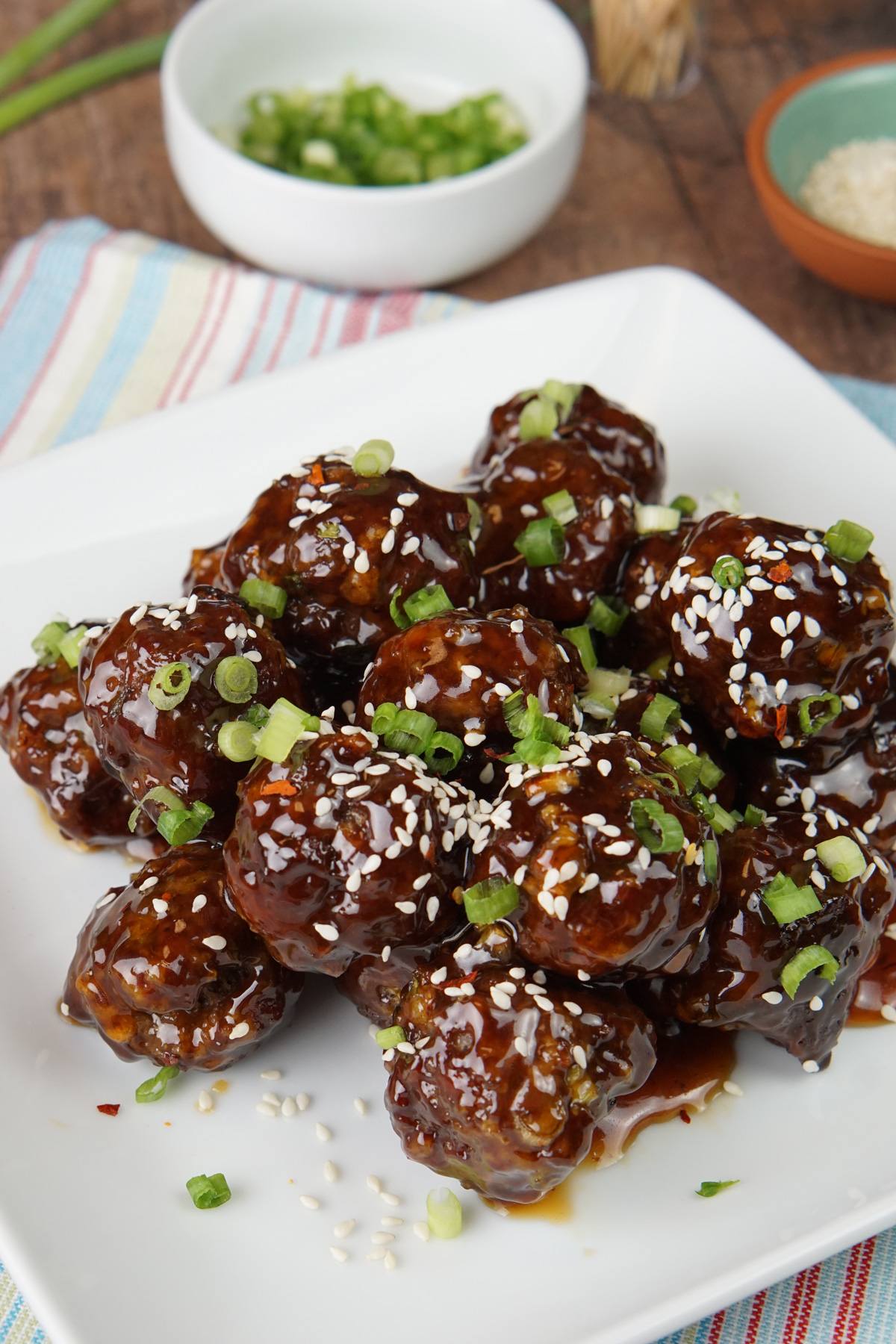 Honey garlic meatballs